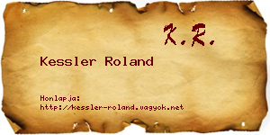 Kessler Roland névjegykártya